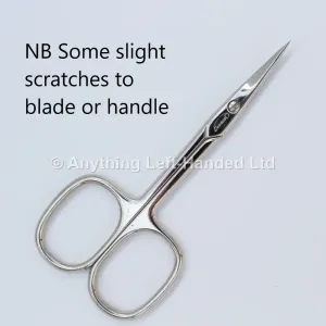 Curved Left Handed Cuticle Scissors 9cm / 3.5" - slightly scratched