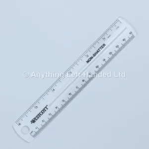 Westcott Left Handed Ruler 15cm / 6" Clear Plastic Westcott Left Handed Ruler 15cm / 6" Clear Plastic
